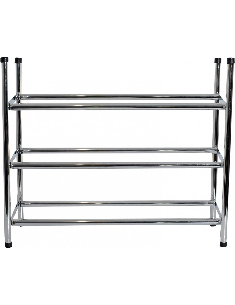 Zapatero Extensible Y Apilable Knight 3 Niveles - Cromado, De 62 A 113 Cm, Capacidad 18 Pares