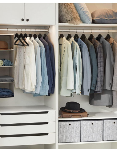 Juego De 10 Perchas De Madera Natural Gancho Giratorio 360° Para Todo  Tipo De Ropa